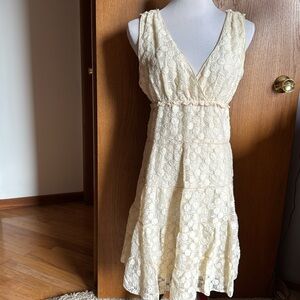 Studio M Women’s cream crochet dress Size L